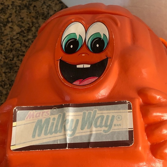 Vintage 1990 Advertisement Mars Milky Way Blow Mold Pumpkin Candy Pail Bucket - Picture 12 of 14